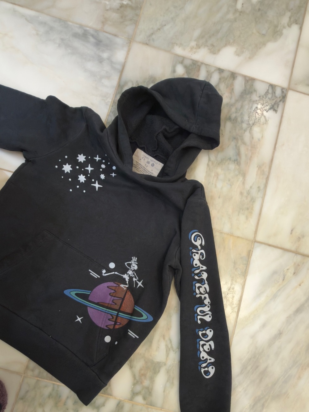 Rowdy Sprout Black Hoodie with Purple Planet & Blue Accent Graphics